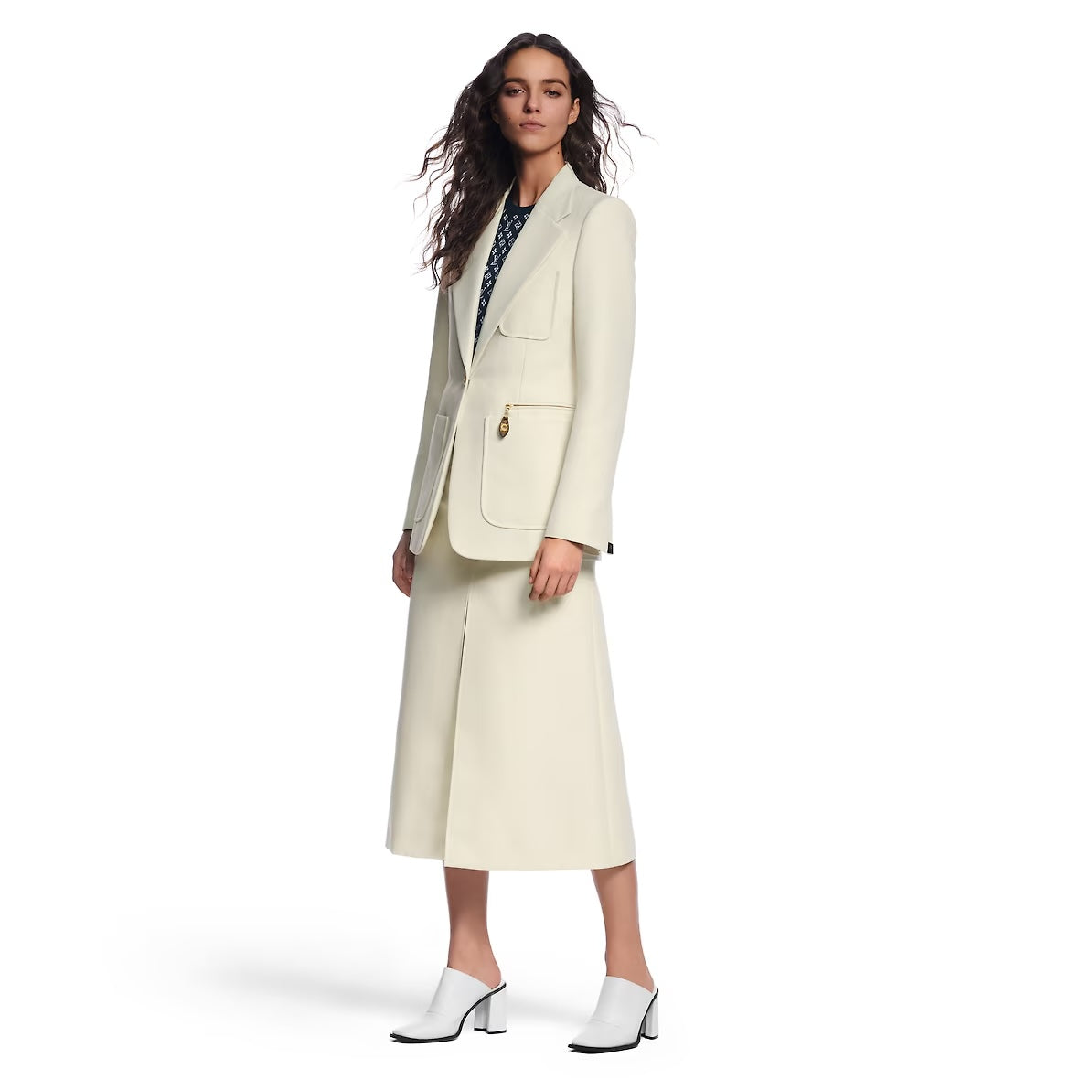 LOU* 25SS slim-fit suit jacket/skirt