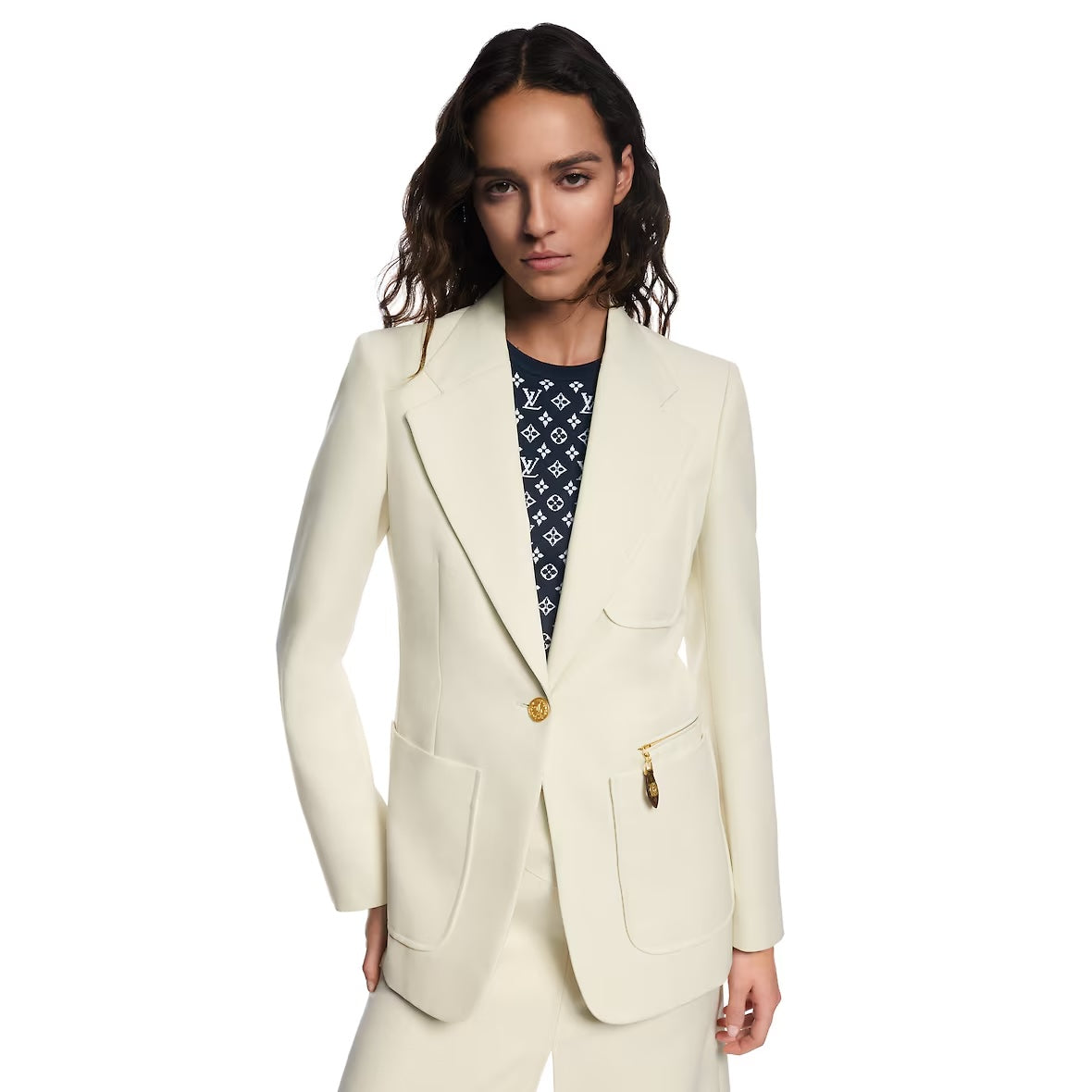 LOU* 25SS slim-fit suit jacket/skirt