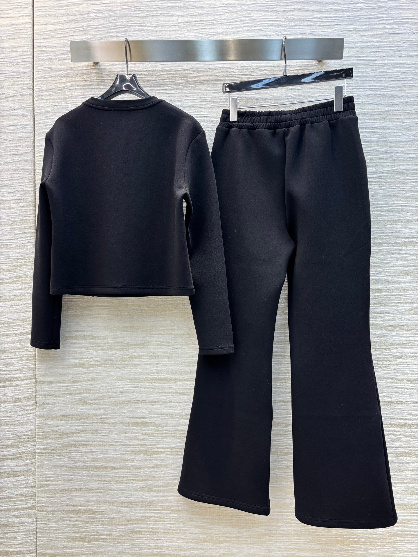 PRA* 25SS Cropped Top + Elastic Waist Flared Pants Set