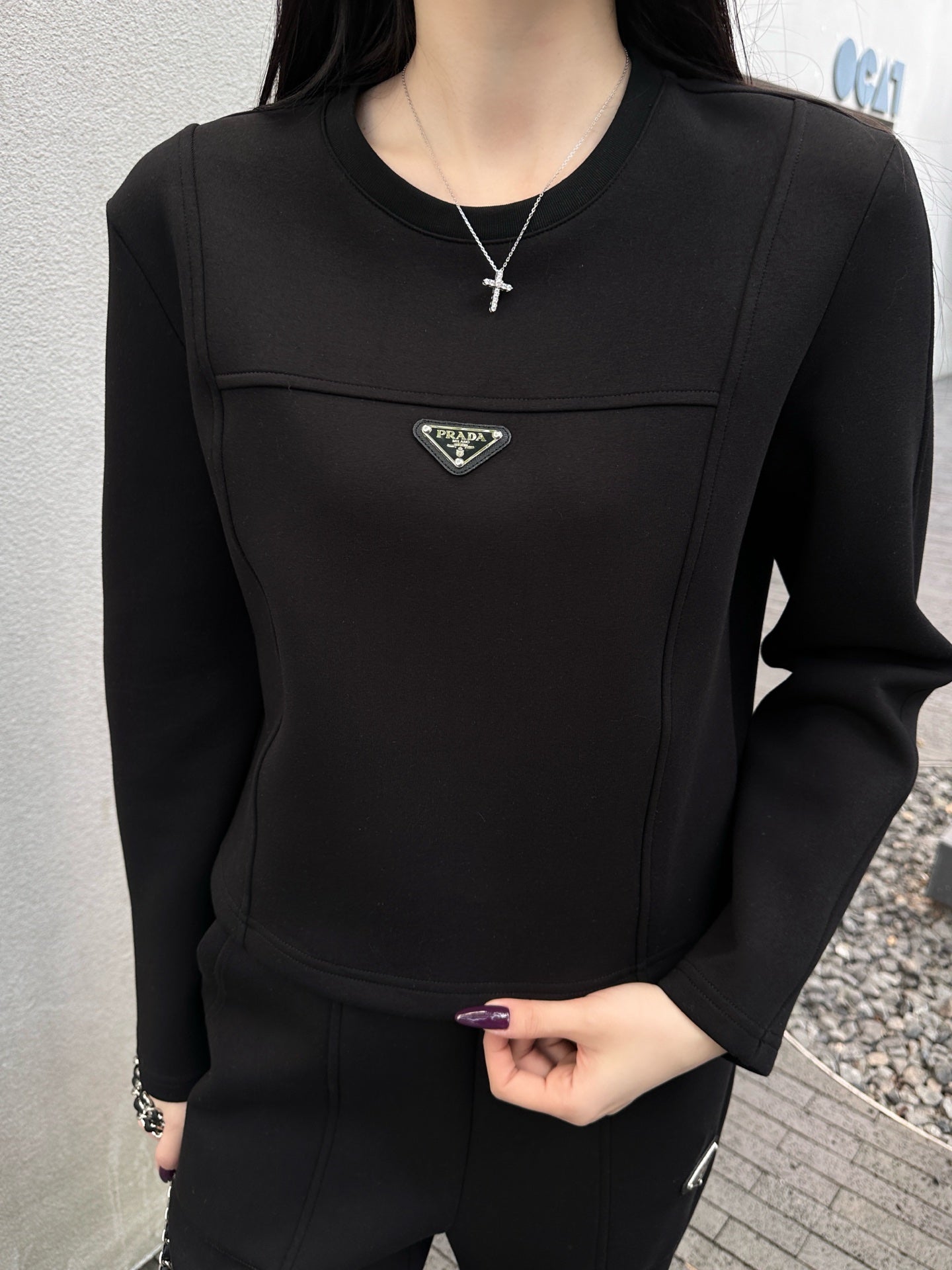 PRA* 25SS Cropped Top + Elastic Waist Flared Pants Set