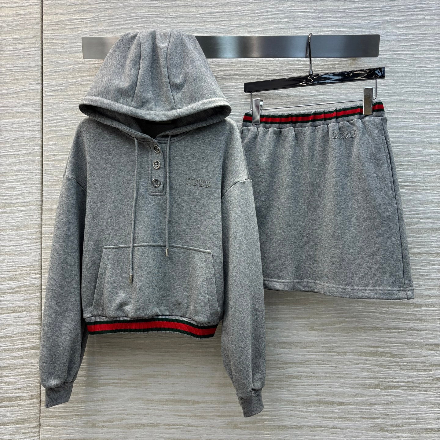 GUC* 25 Hooded Half-Button Sweatshirt + Elastic Sweater Skirt