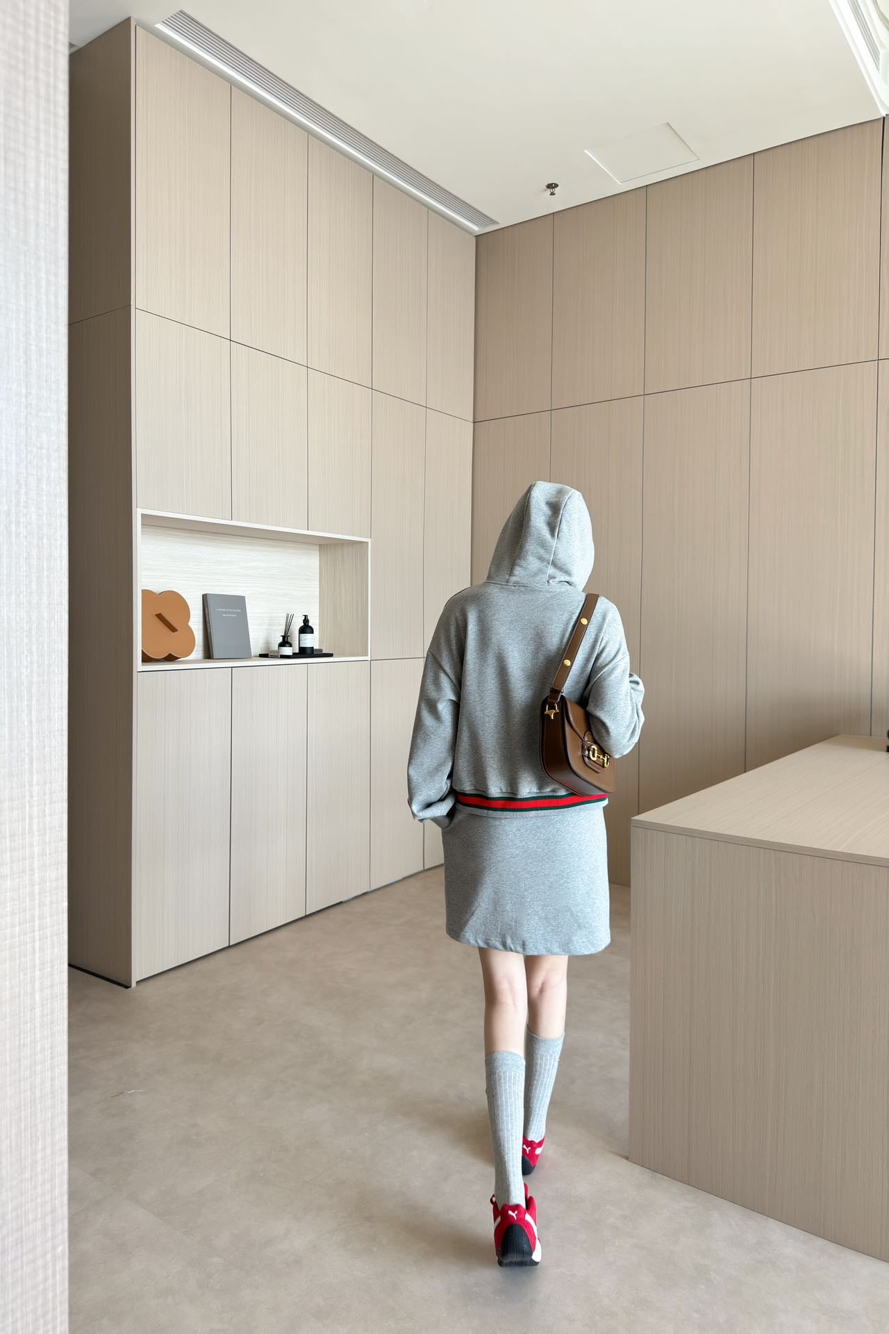 GUC* 25 Hooded Half-Button Sweatshirt + Elastic Sweater Skirt