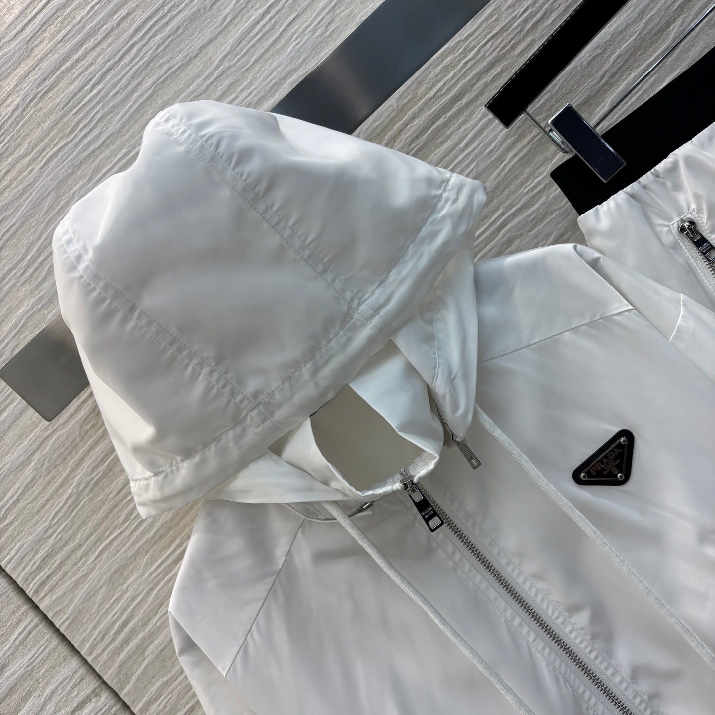 PRA* 25SS Hooded Zipper Jacket + High Waist Shorts Set