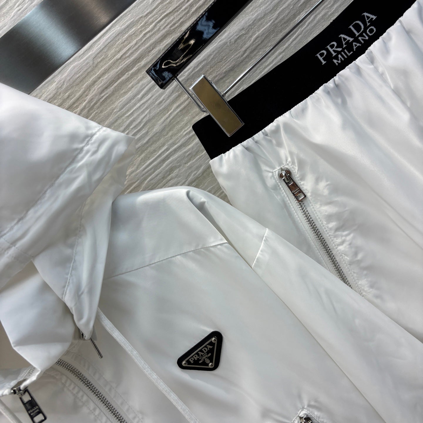 PRA* 25SS Hooded Zipper Jacket + High Waist Shorts Set