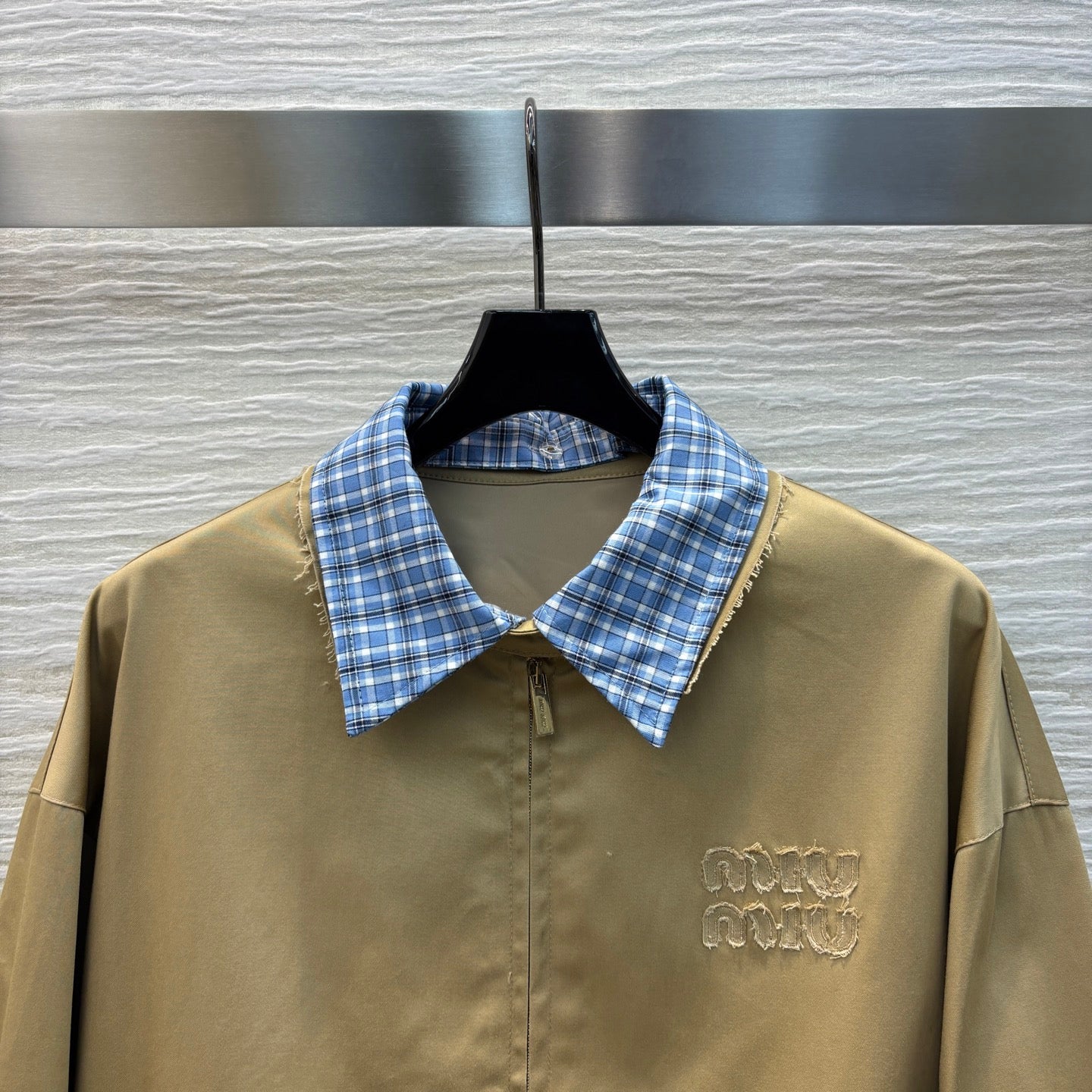 MIU* 25 contrast check jacket