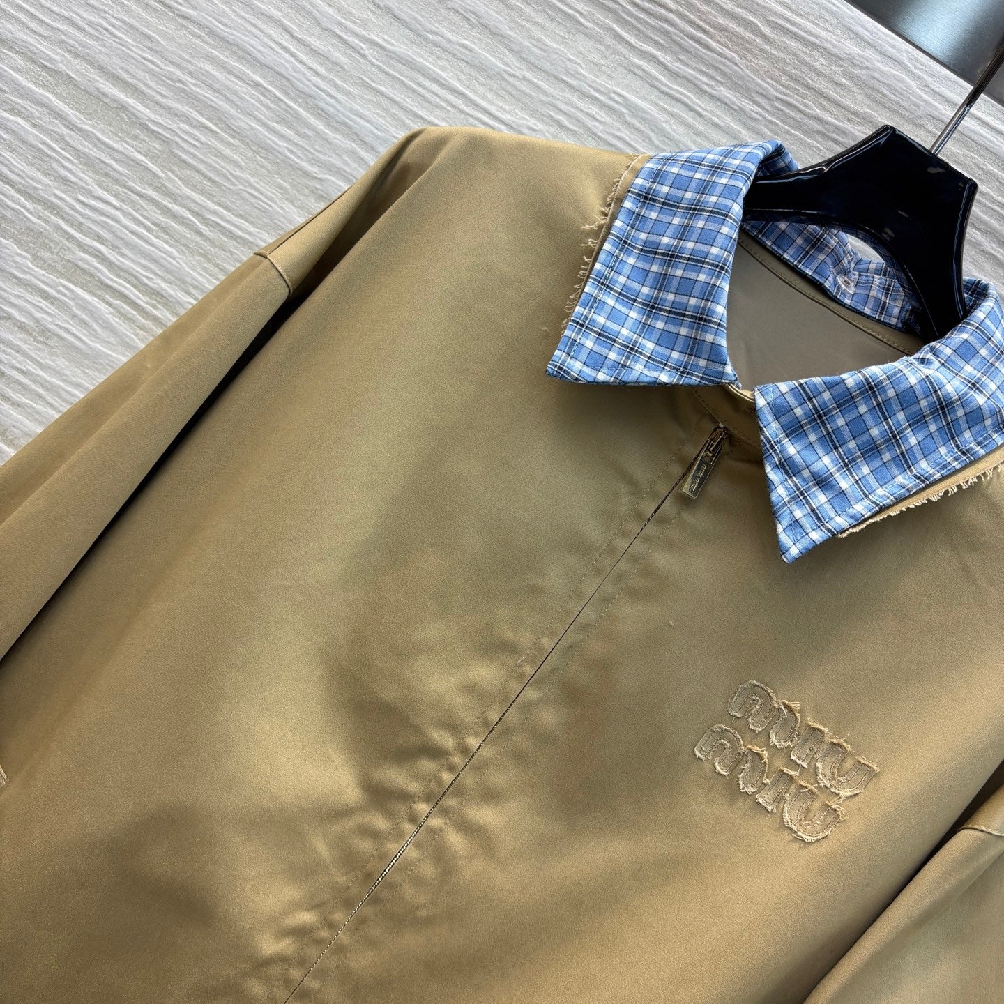 MIU* 25 contrast check jacket