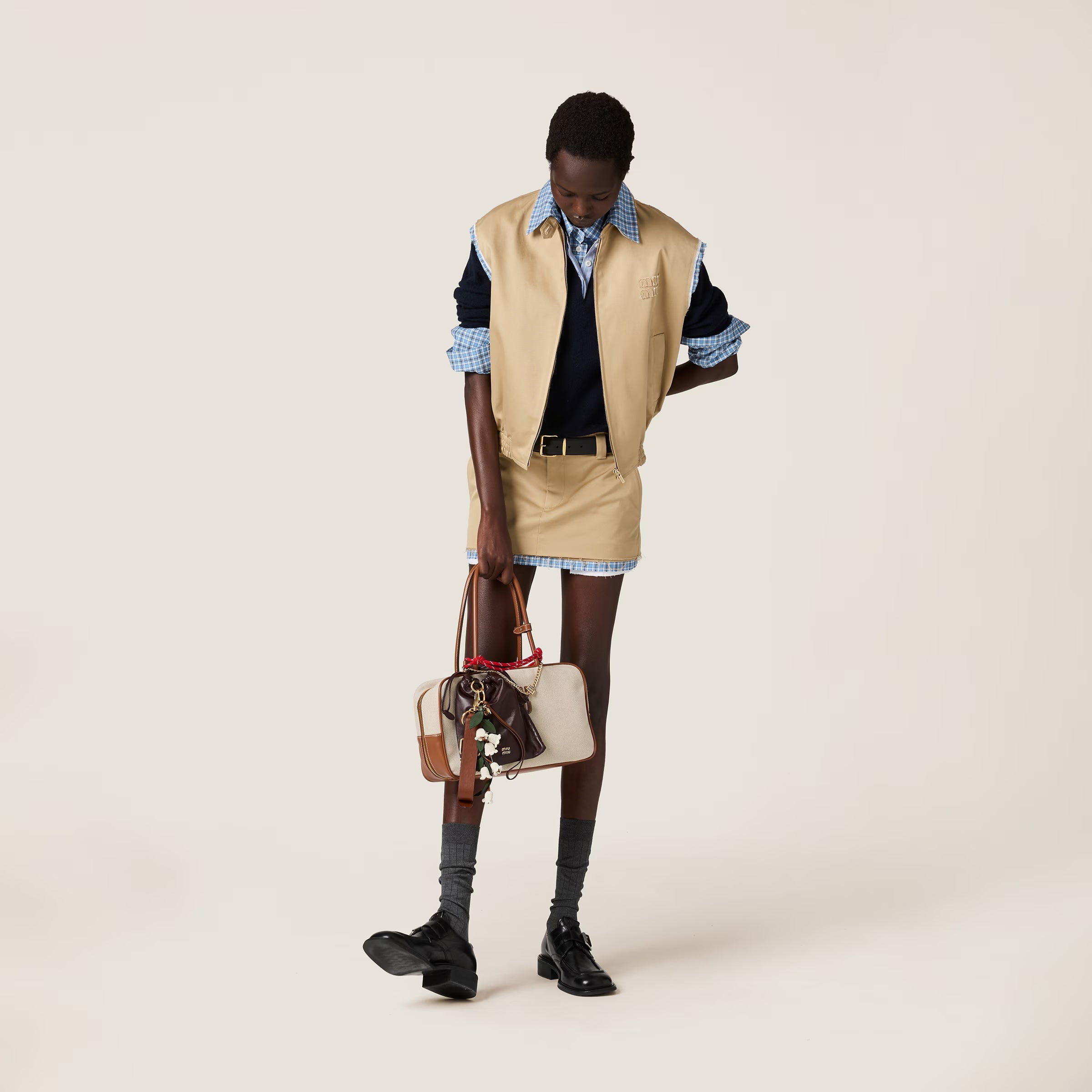 MIU* 25SS sleeveless vest / skirt