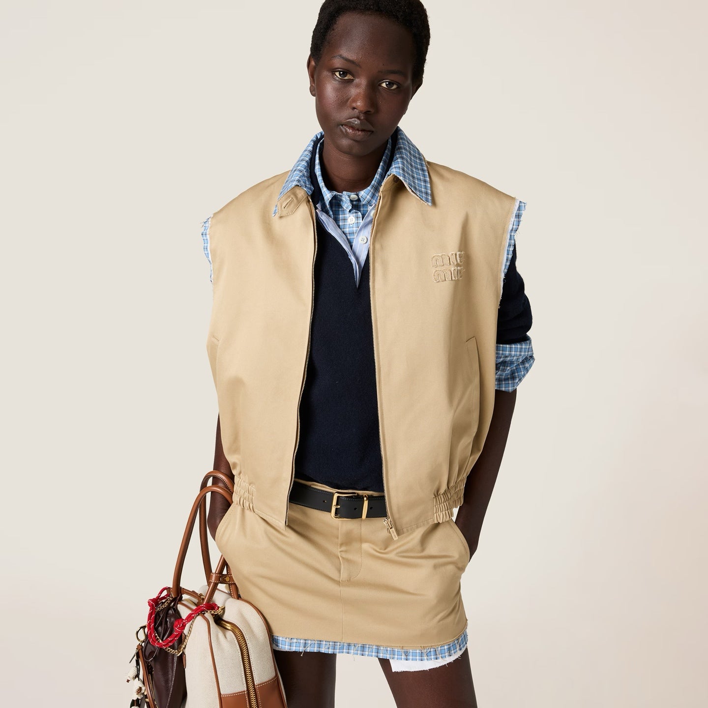 MIU* 25SS sleeveless vest / skirt