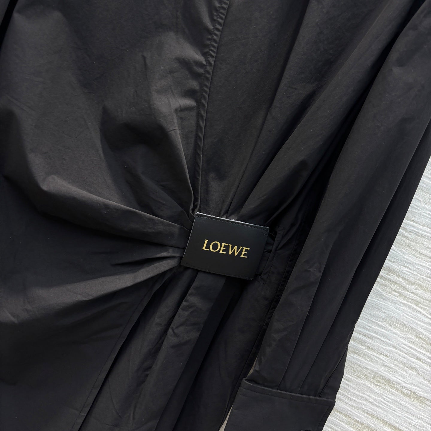 LOEW* 25SS Pleated Tie Shirt Dress