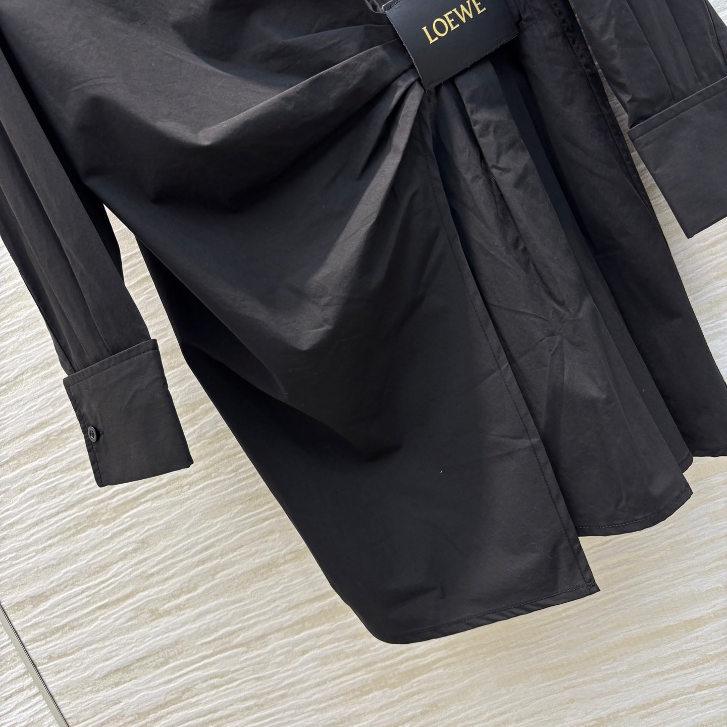 LOEW* 25SS Pleated Tie Shirt Dress