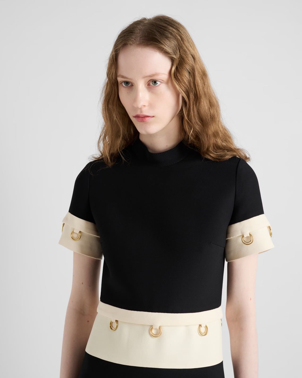 PRA* 25SS patchwork short-sleeved dress