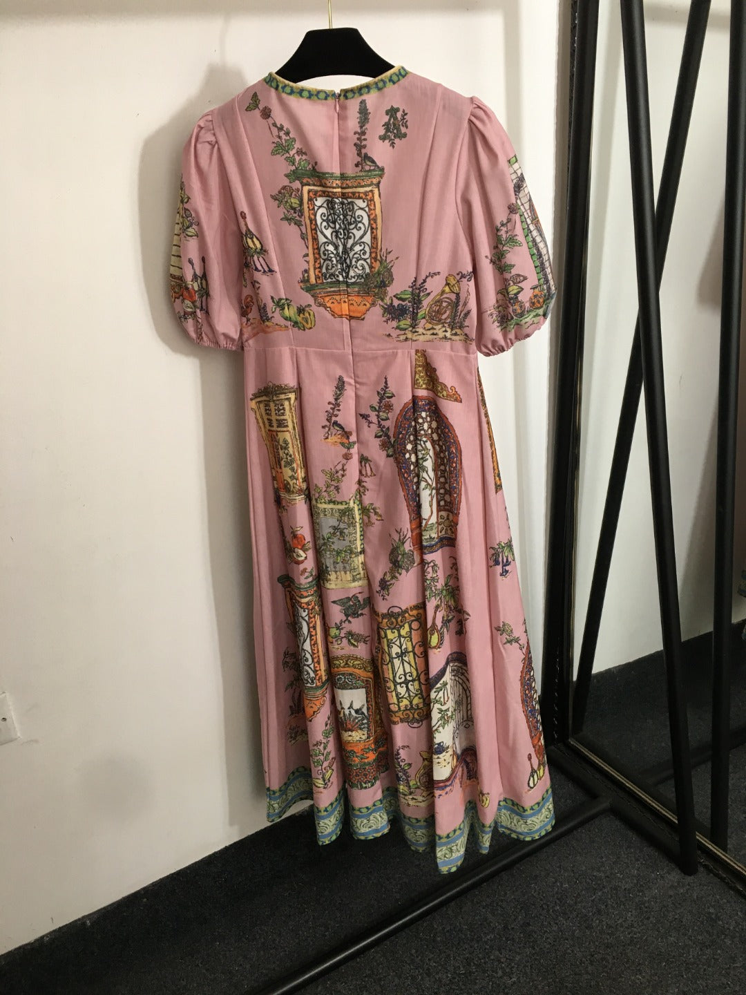 ZIM* printed slim waist dress