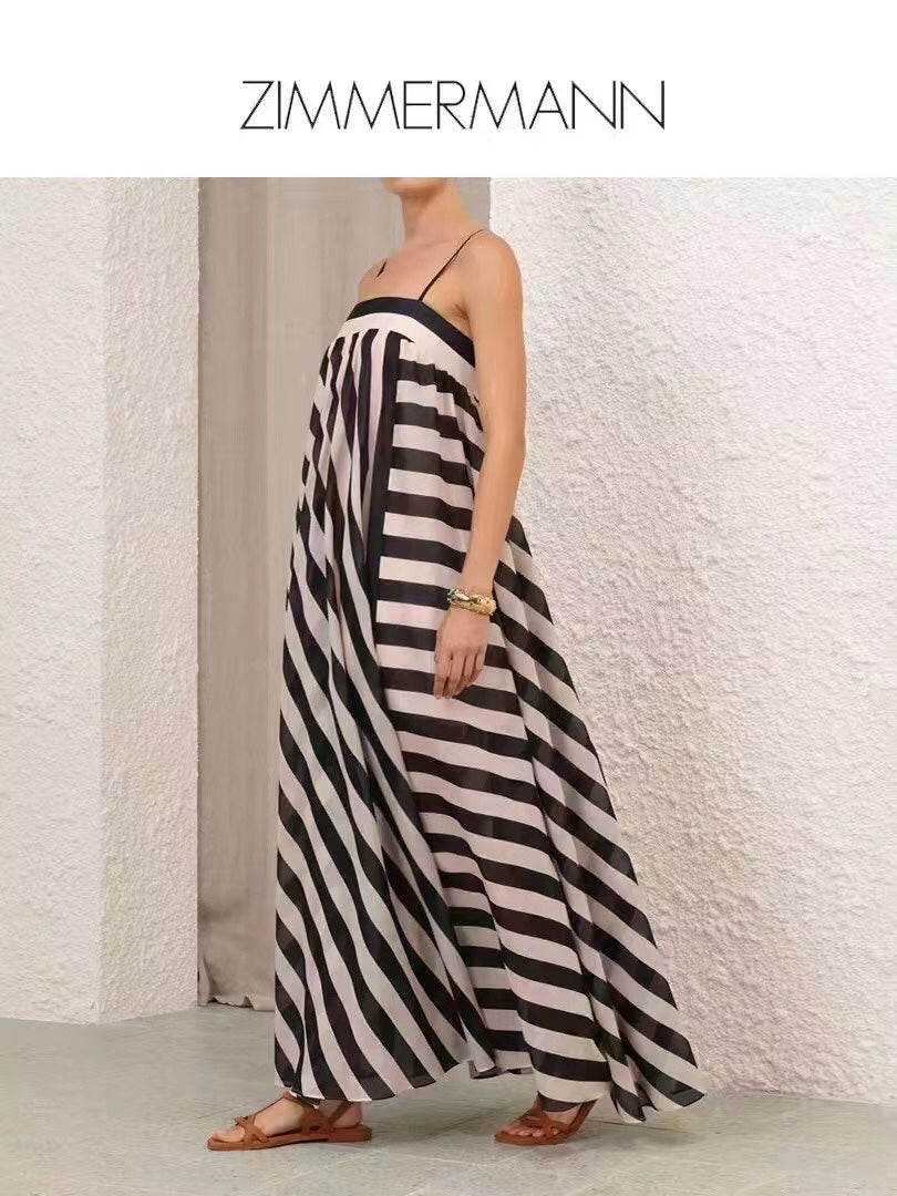 ZIM* Colorblock Twill Slip Dress