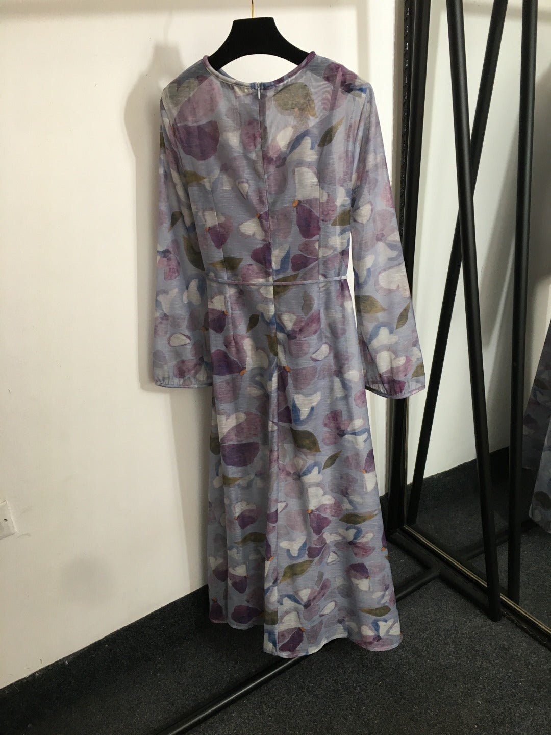 ZIM* Floral Tie Waist Long Sleeve Dress