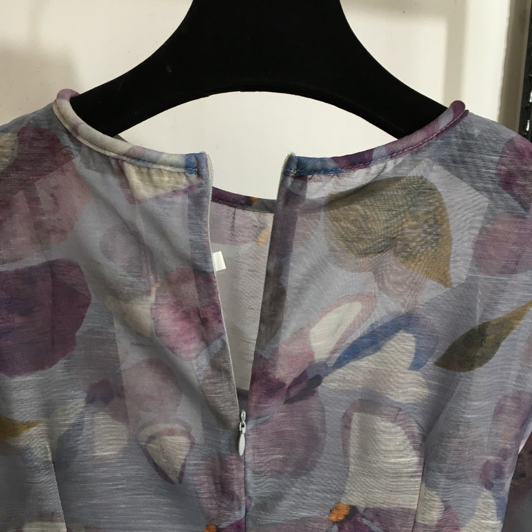 ZIM* Floral Tie Waist Long Sleeve Dress