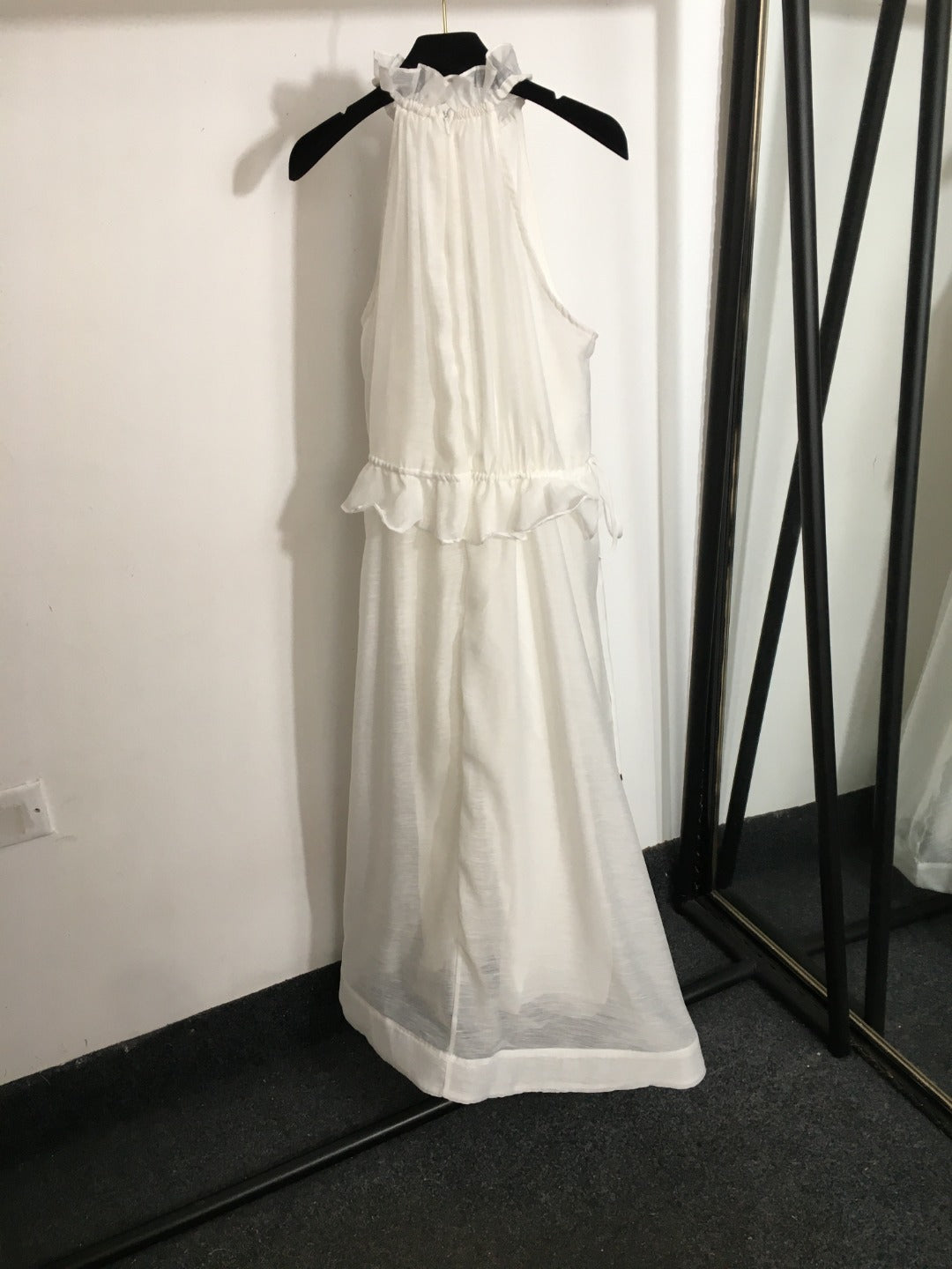 ZIM* Lotus hem halterneck waist vest dress