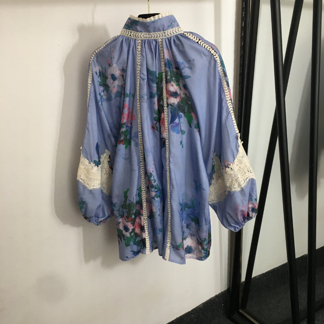 ZIM* Lace Panel Long Sleeve Shirt + Shorts Dress