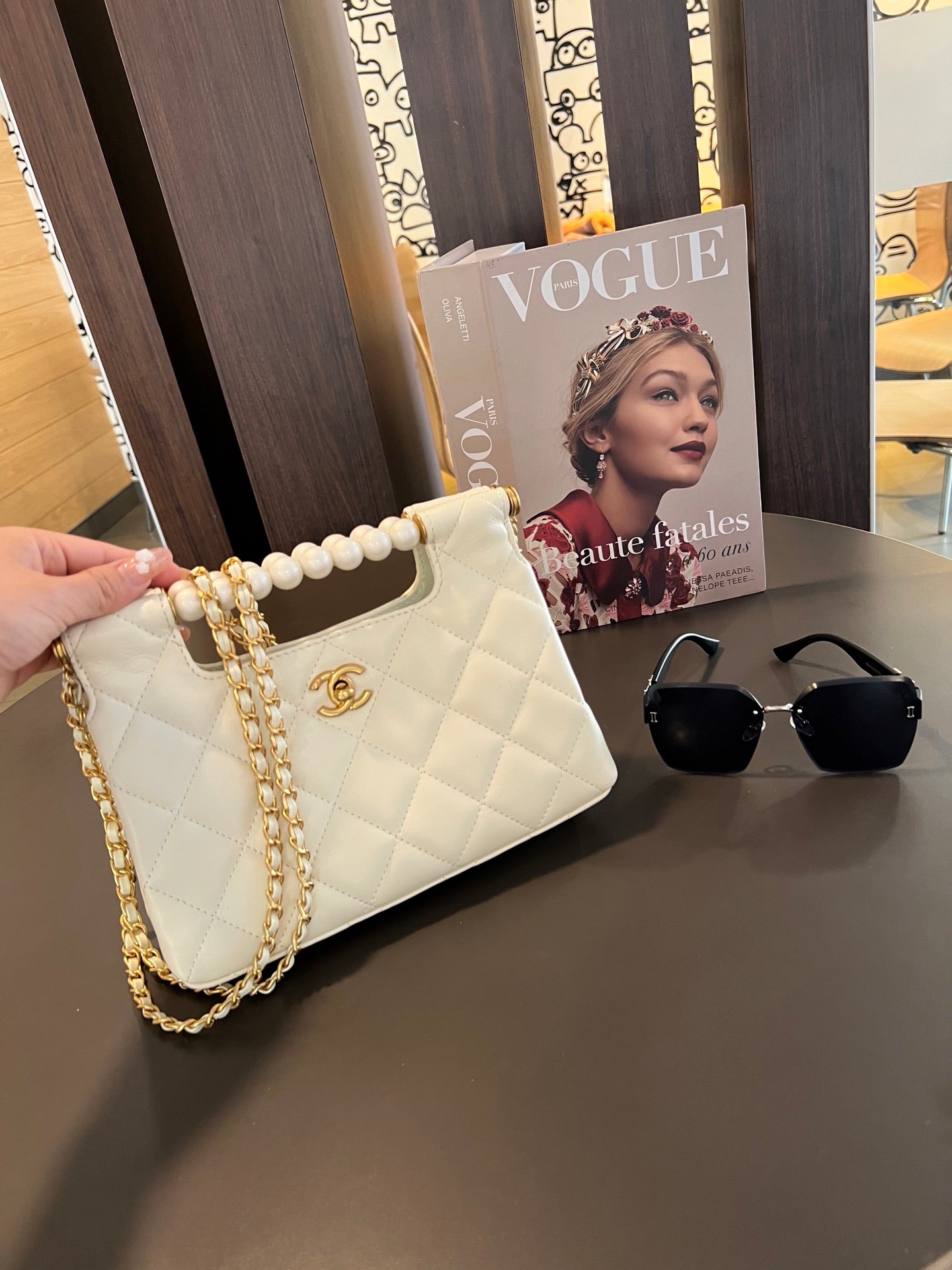 CHAN* 25SS Pearl Handle Bag