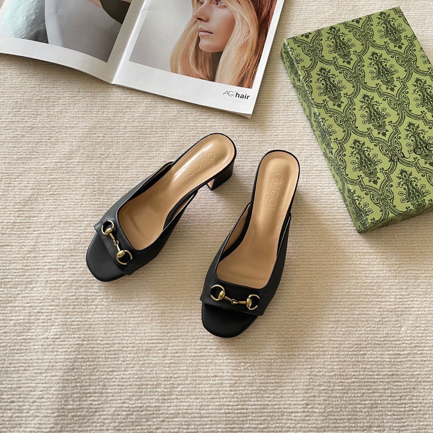 GU* 25 Double G Block Heel Sandals