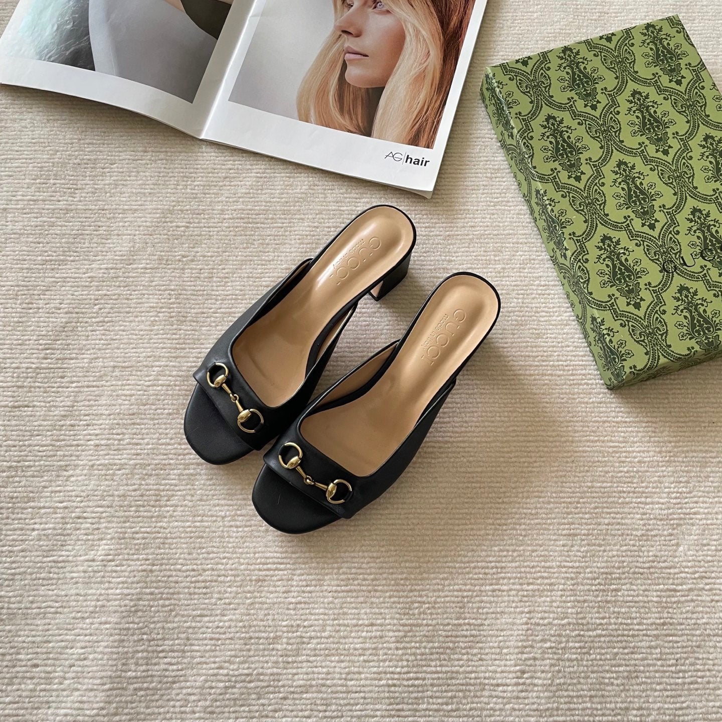 GU* 25 Double G Block Heel Sandals