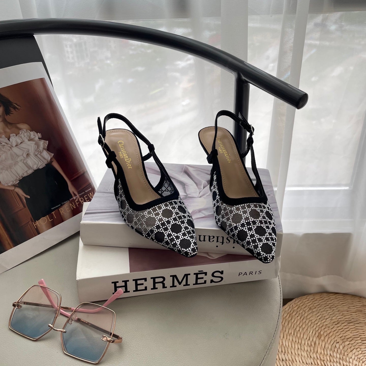 DIO* 25SS mesh diamond sandals