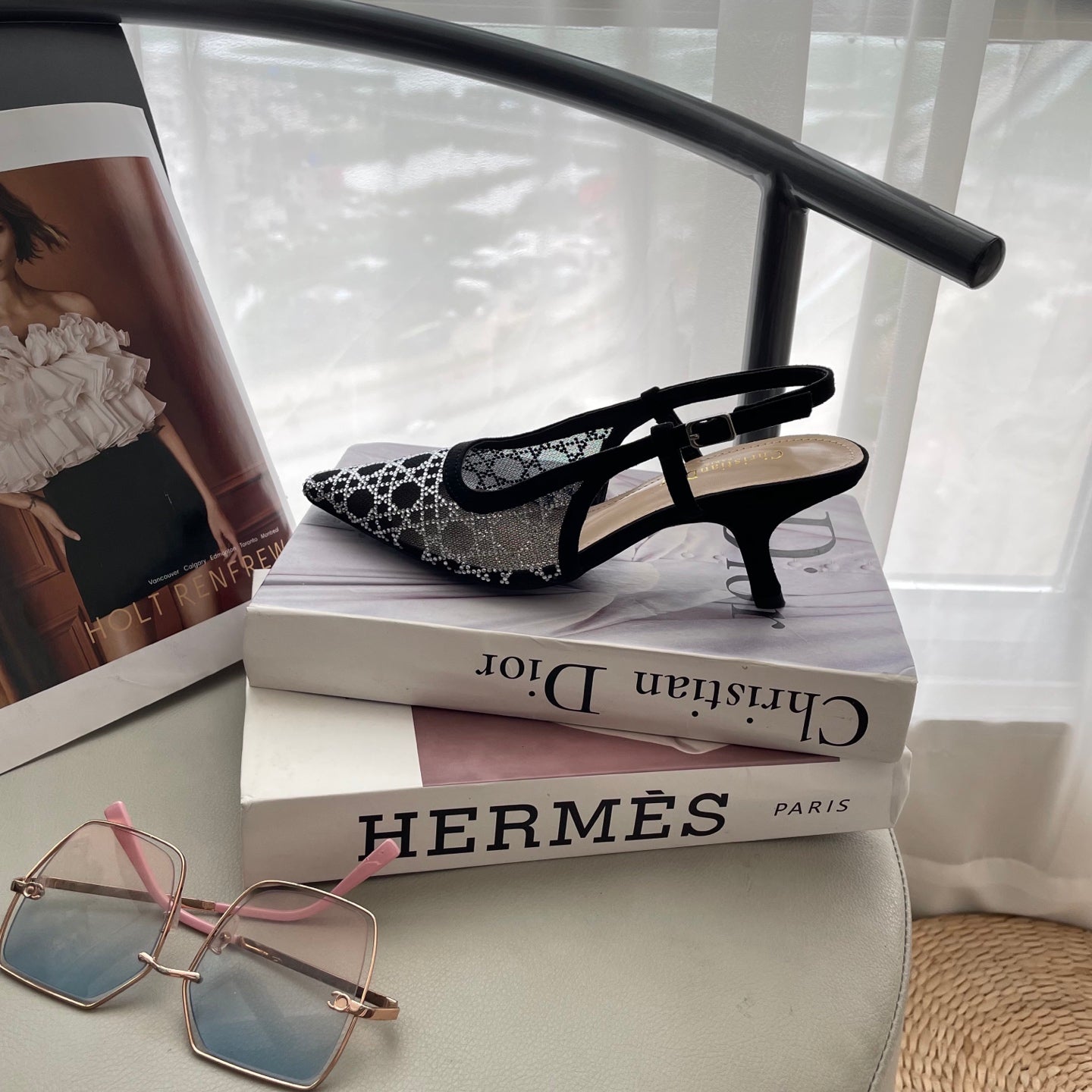 DIO* 25SS mesh diamond sandals