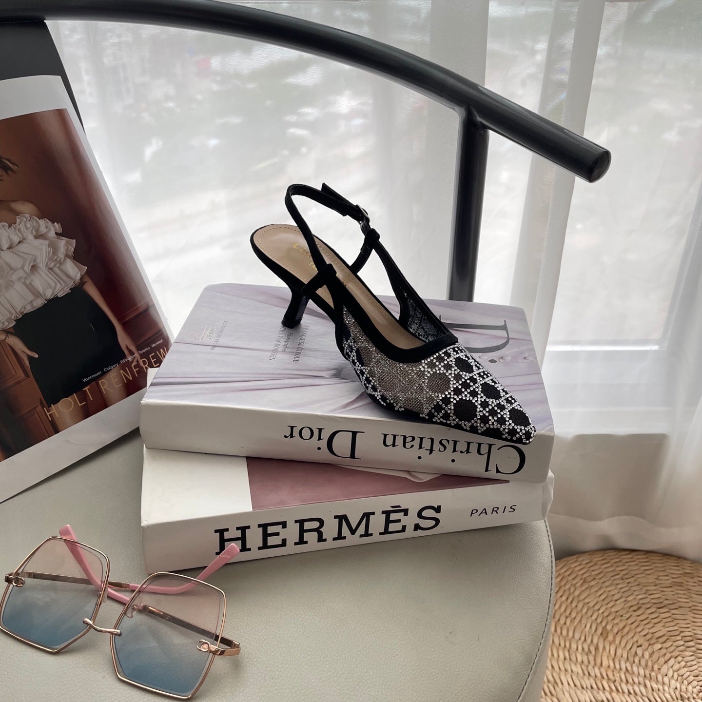 DIO* 25SS mesh diamond sandals