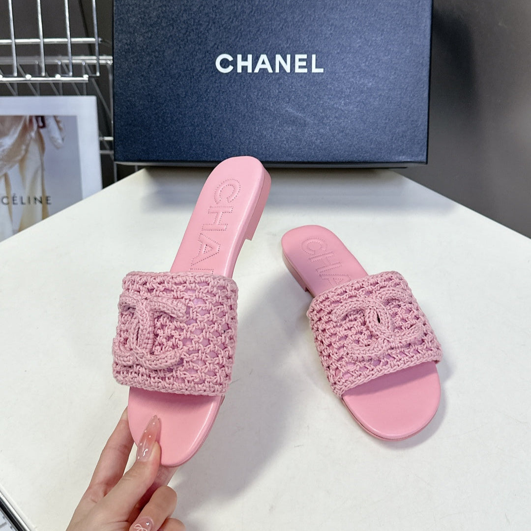 CHAN* 25SS Woven Slippers VIP