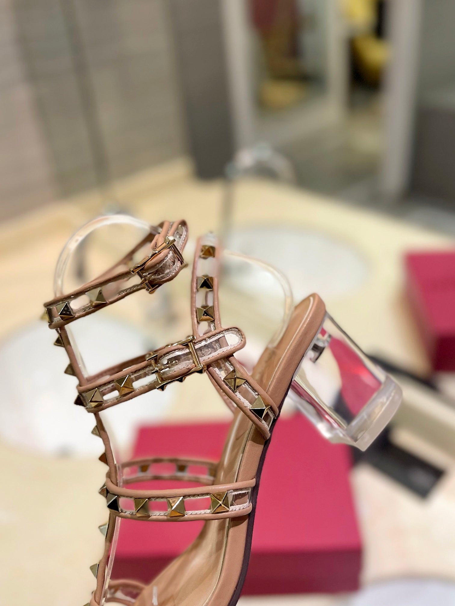 Valent* 25SS crystal heel slippers