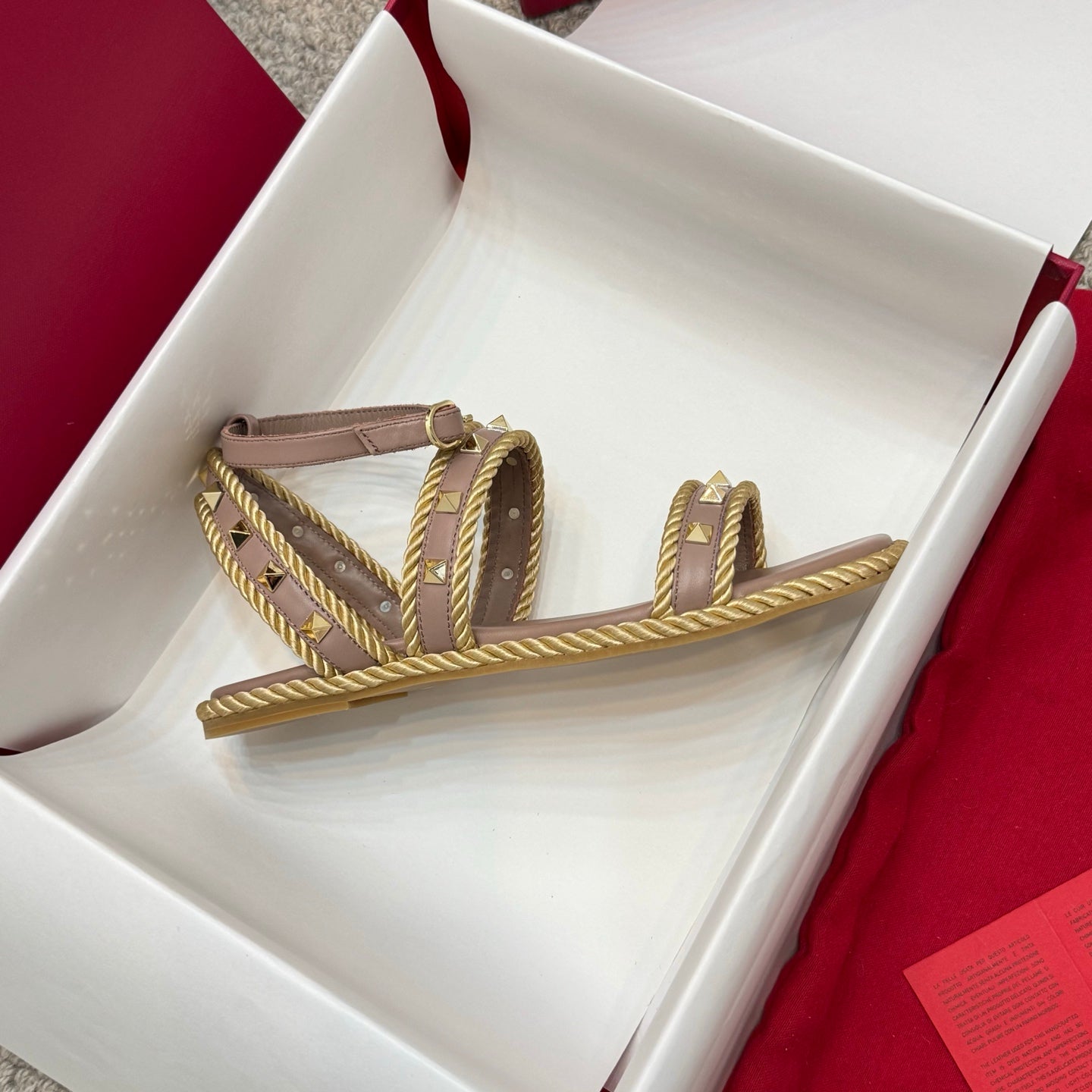 Valent* 25SS rivet rope braided sandals VIP