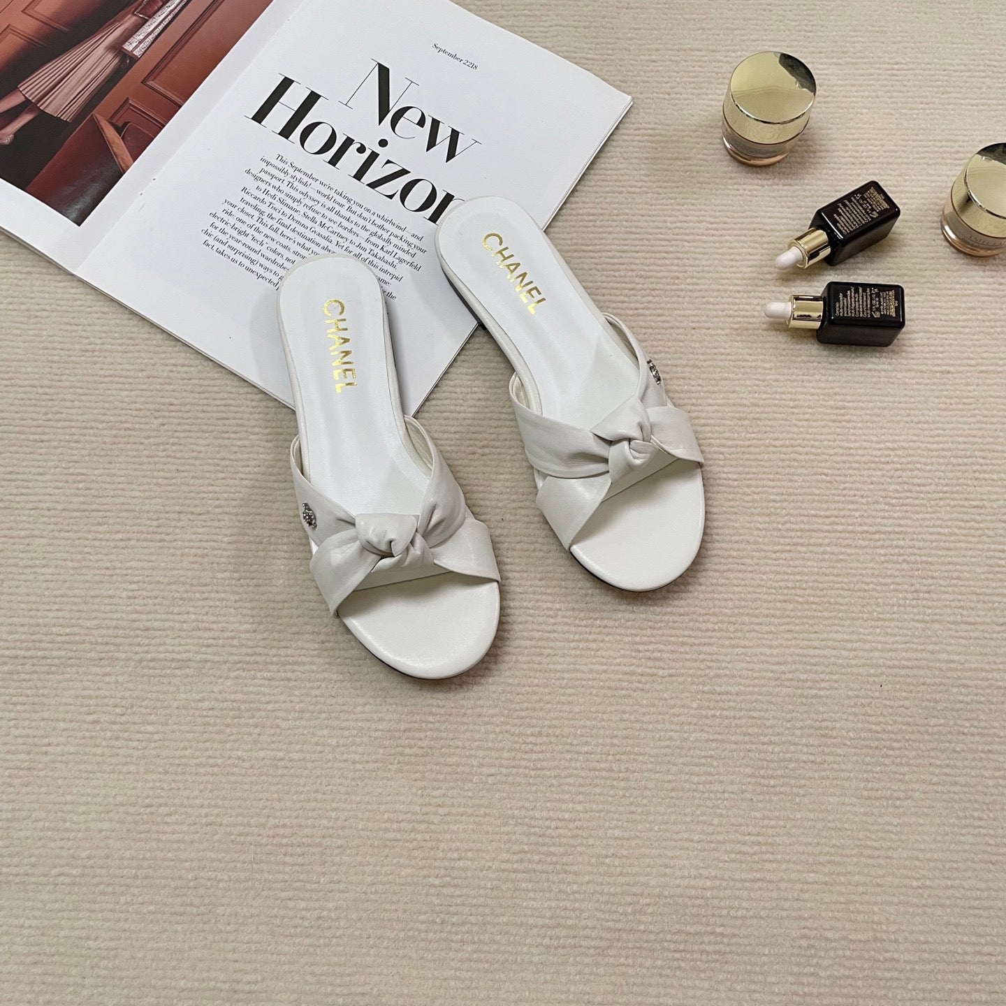 CHAN* 25SS bow flat slippers