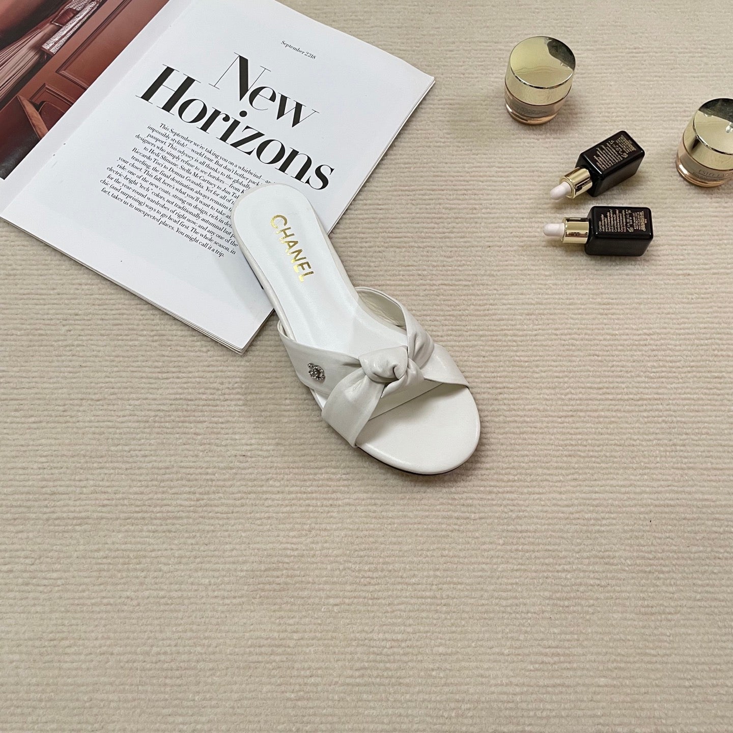 CHAN* 25SS bow flat slippers