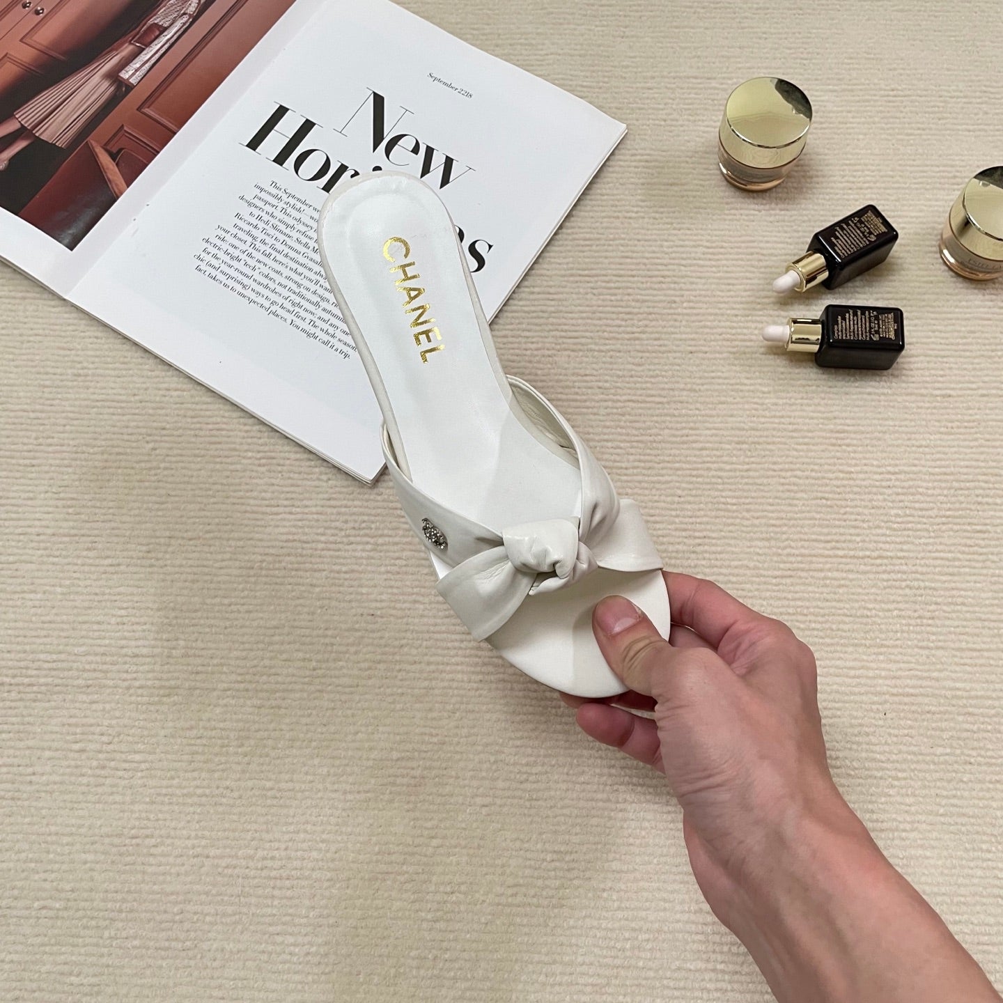 CHAN* 25SS bow flat slippers