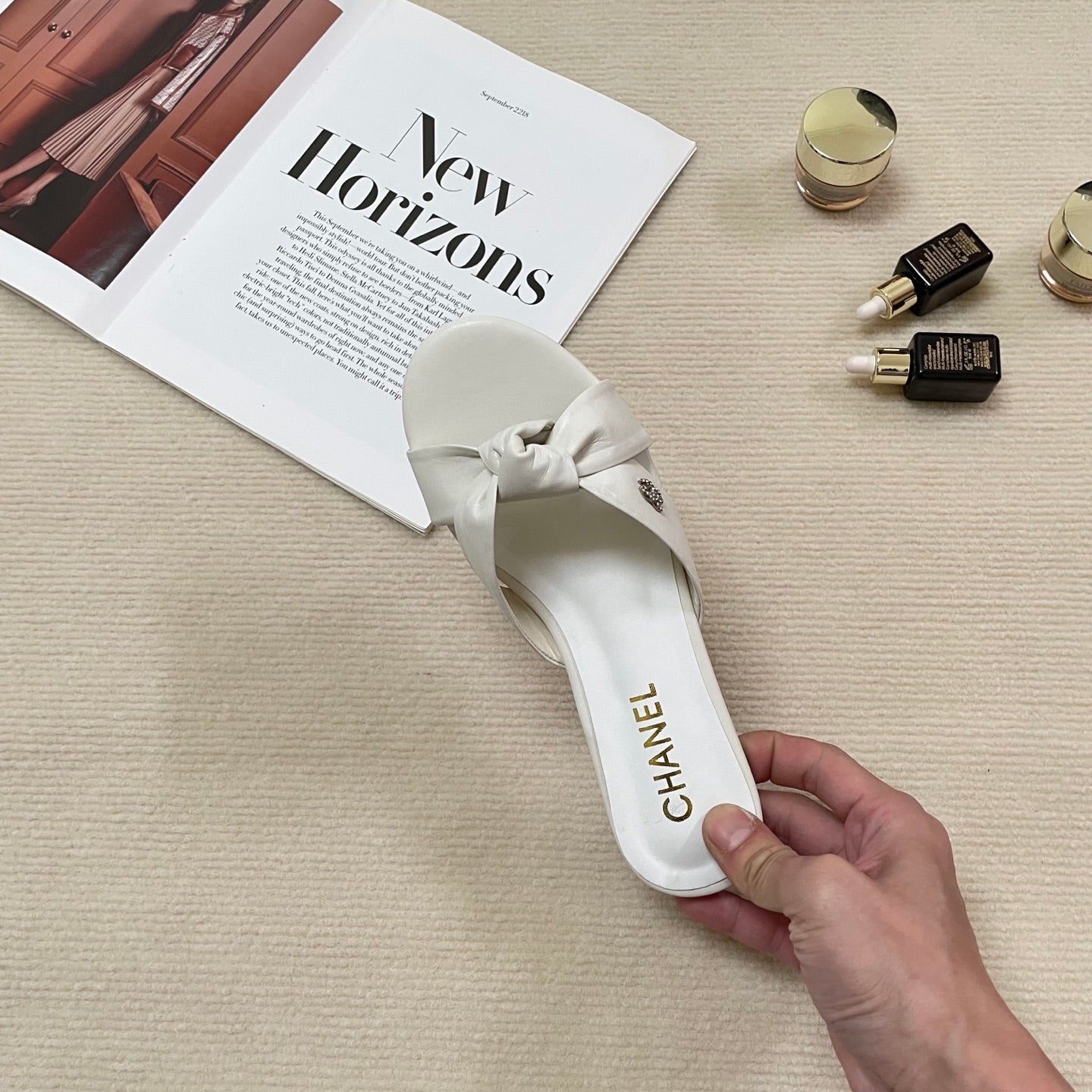 CHAN* 25SS bow flat slippers