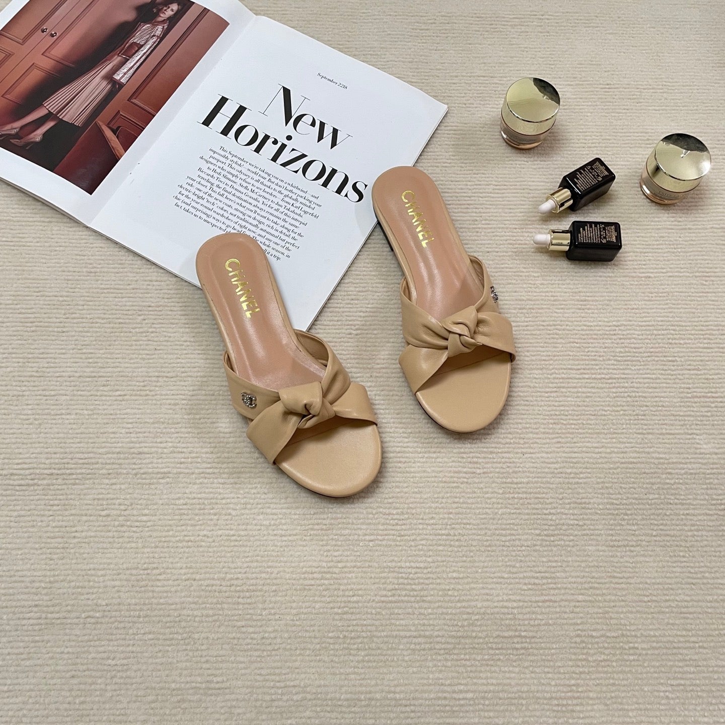 CHAN* 25SS bow flat slippers