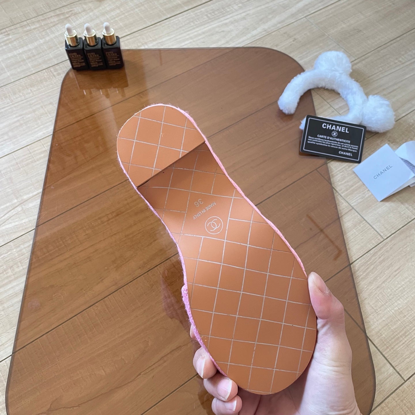 CHAN* 25SS Knitted Platform Wedge Slides