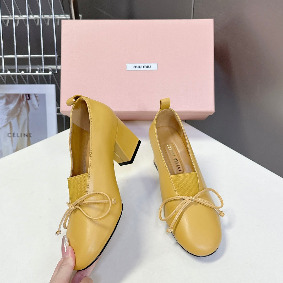 MIU* 25SS Chunky Heel Fashion Shoes VIP
