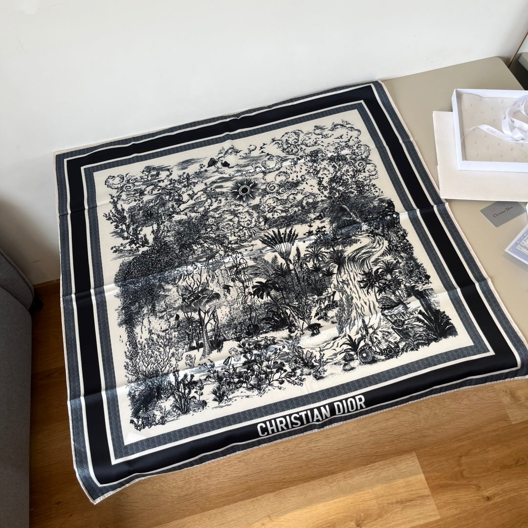 DIO* 25SS 100% silk square scarf