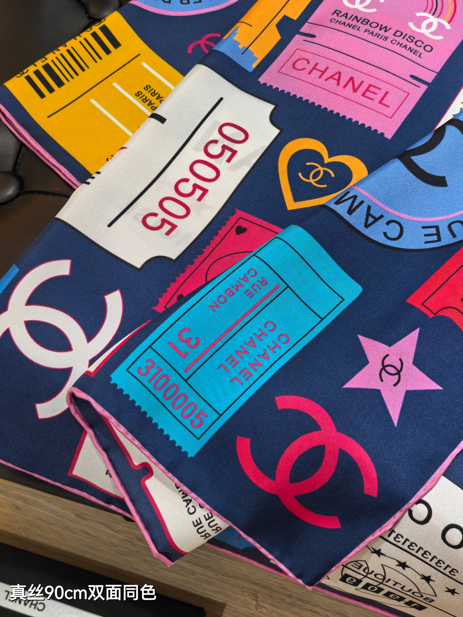 CHAN* 25SS 100% silk square scarf