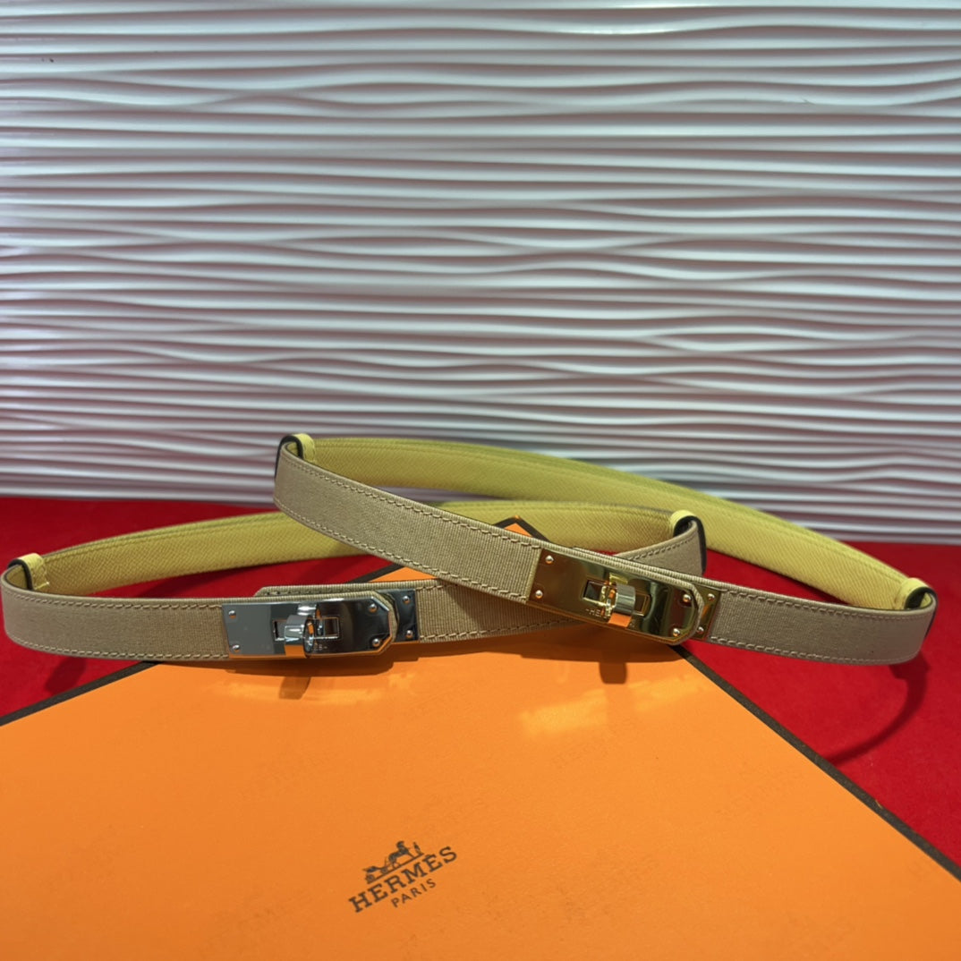 Herme* 25SS leather + cloth belt