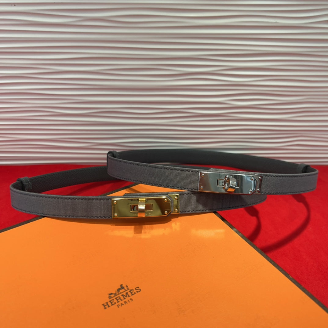 Herme* 25SS leather + cloth belt