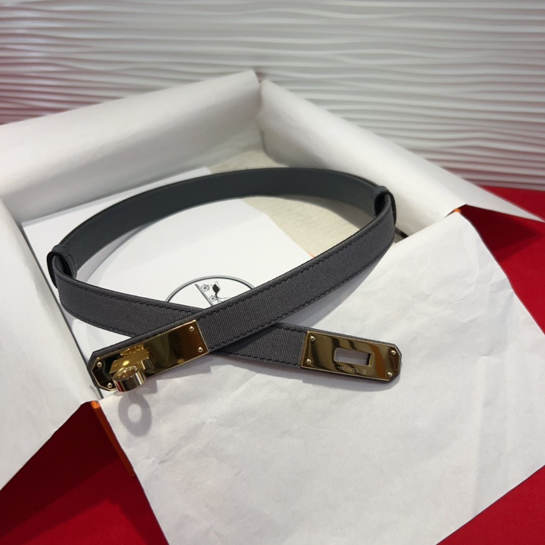 Herme* 25SS leather + cloth belt