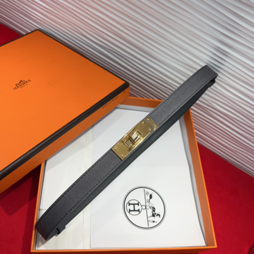 Herme* 25SS leather + cloth belt