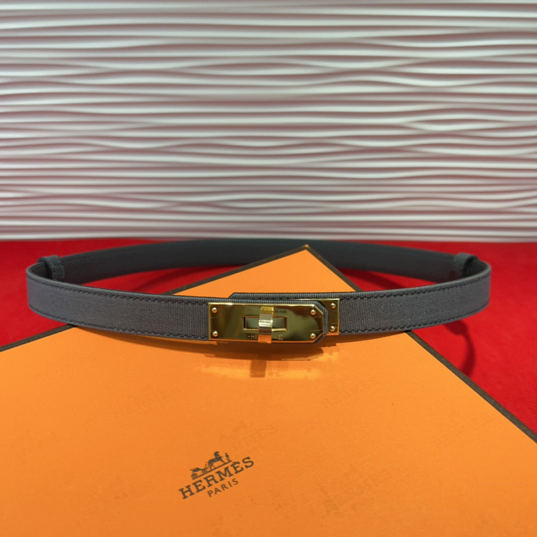 Herme* 25SS leather + cloth belt
