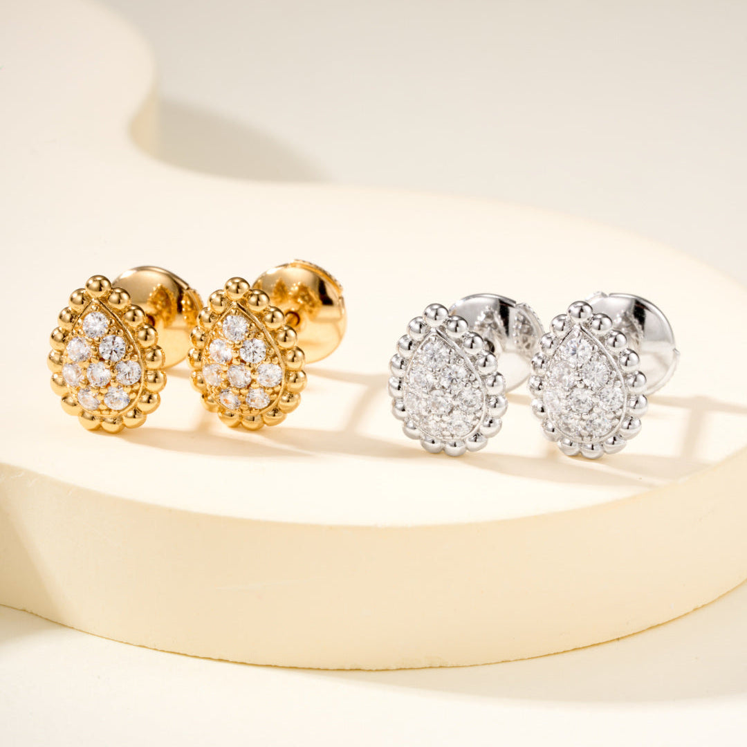 Boucheron 25SS teardrop diamond earrings