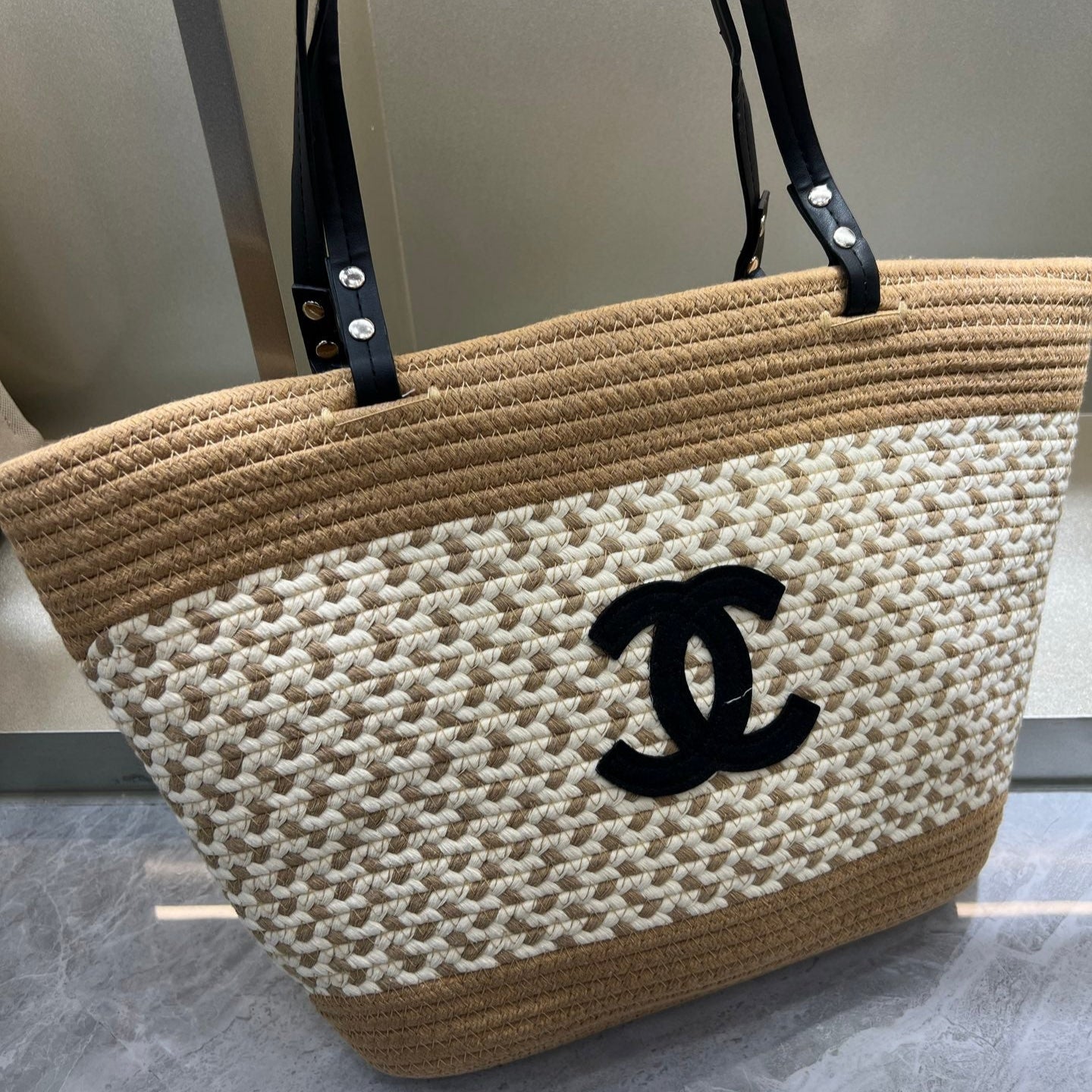 CHAN* 25SS woven tote bag