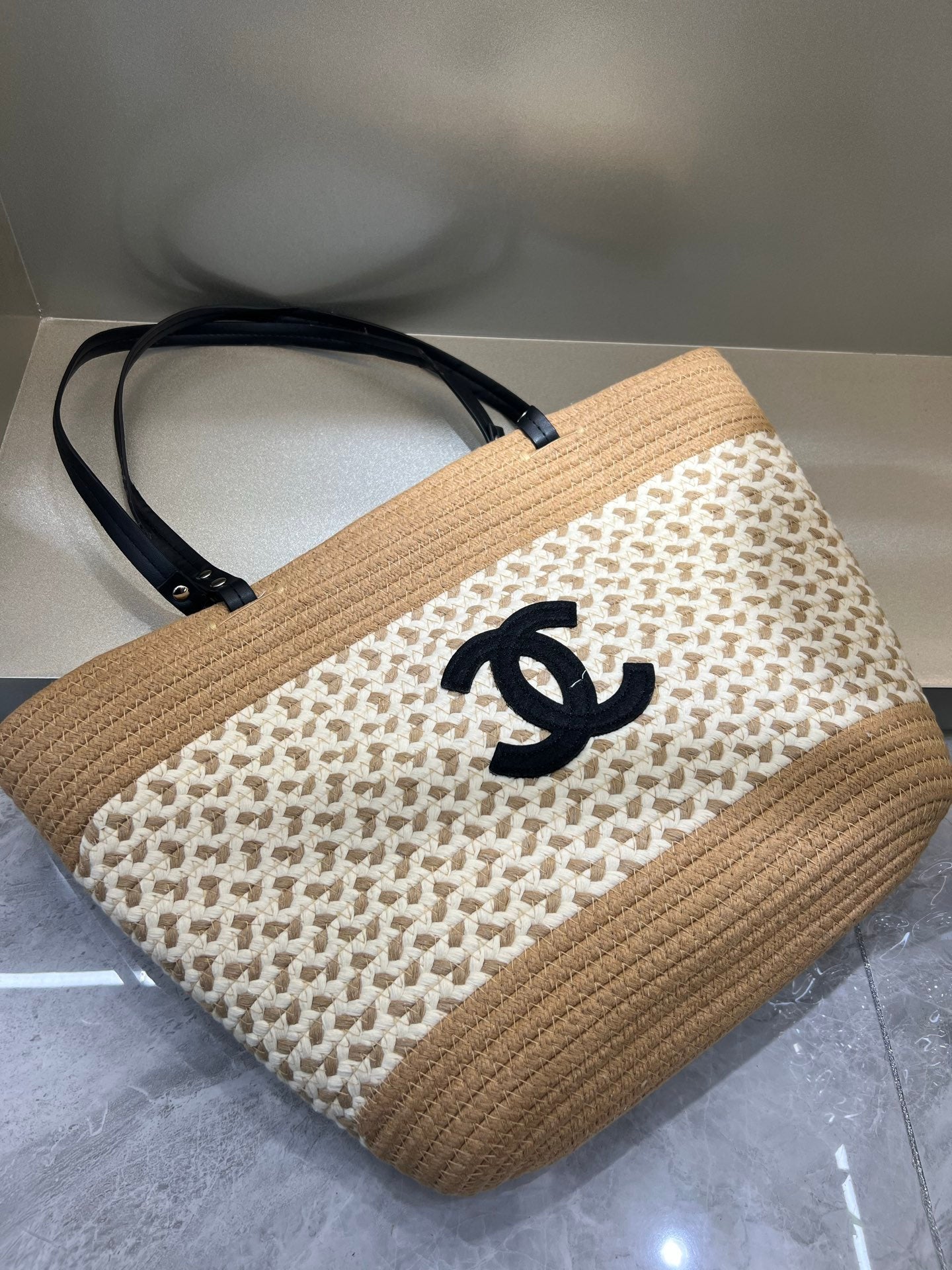 CHAN* 25SS woven tote bag