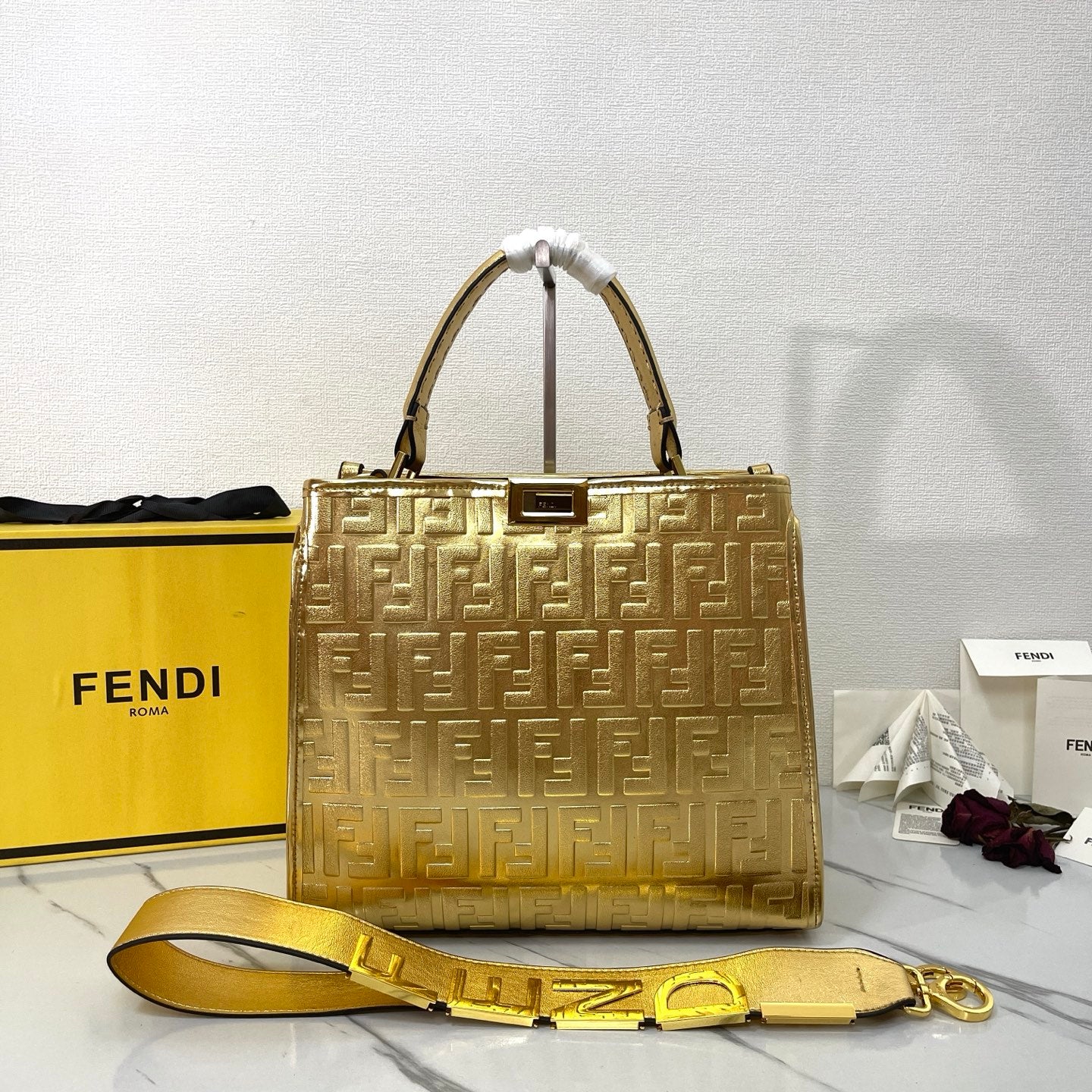 FEN* 25SS Embossed Beach Bag