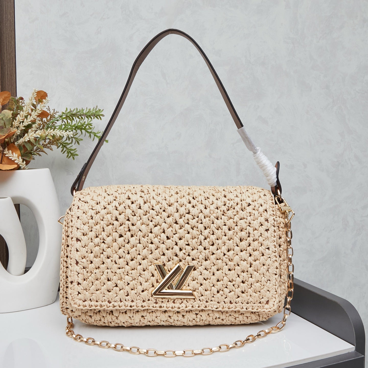 LOU* 25SS woven raffia bag
