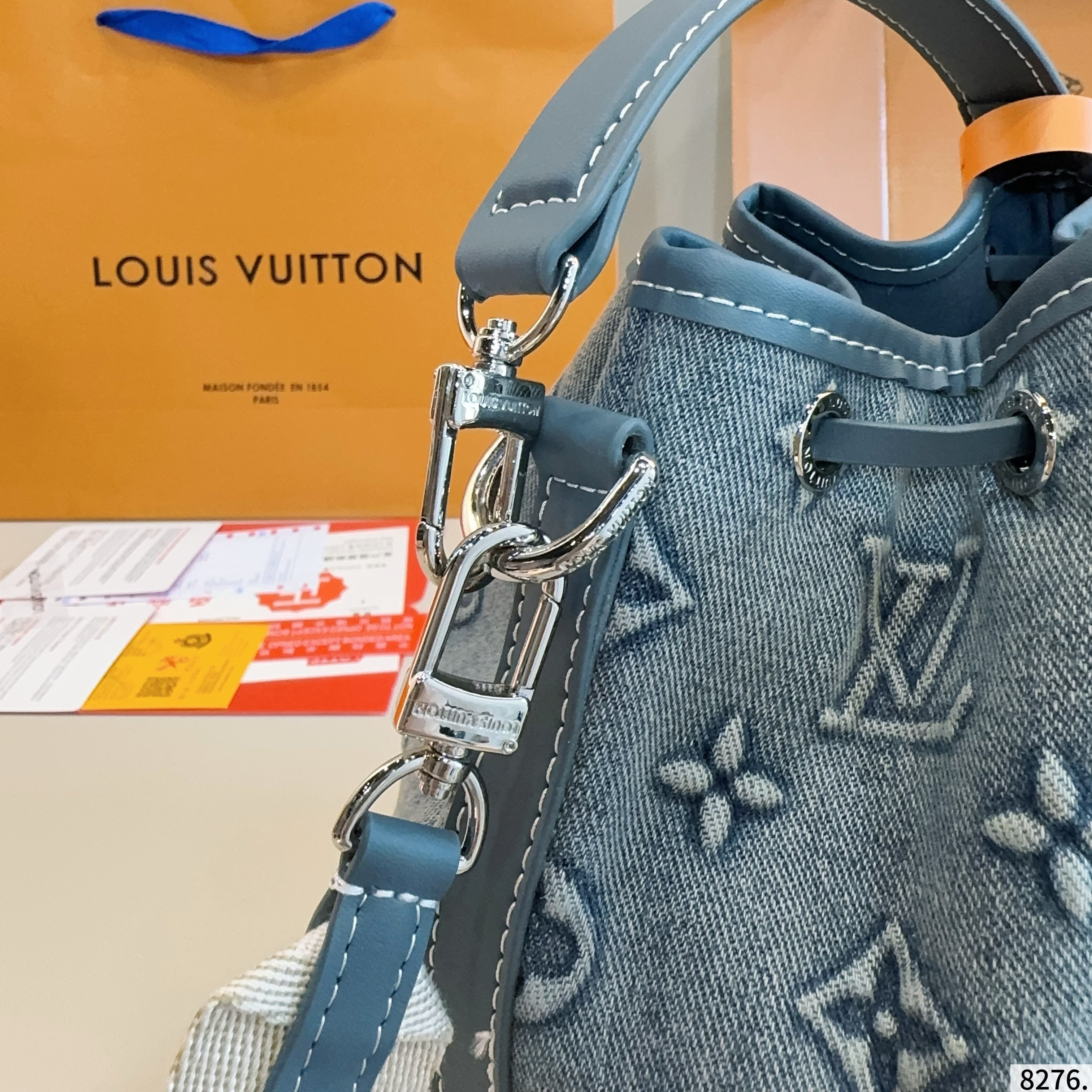 LOU* 25SS denim French bucket bag